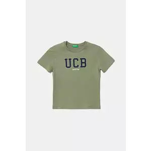 United Colors of Benetton tricou de bumbac pentru copii culoarea verde, cu imprimeu, 3I1XG10HT imagine