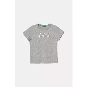 United Colors of Benetton tricou de bumbac pentru copii culoarea gri, 3I1XC10MZ imagine