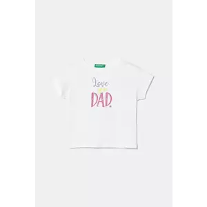 United Colors of Benetton tricou de bumbac pentru copii culoarea alb, 3I1XG10J2 imagine