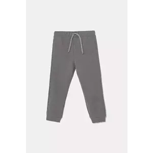 United Colors of Benetton pantaloni de trening din bumbac pentru copii culoarea gri, neted, 3J68GF027 imagine