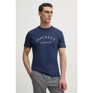 Hackett London tricou din bumbac barbati, culoarea albastru marin, cu imprimeu, HM500893 imagine