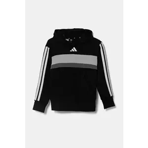 adidas bluza copii culoarea negru, cu glugă, cu imprimeu, JC7480 imagine