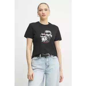 Karl Lagerfeld tricou din bumbac femei, culoarea negru, A1W17129 imagine