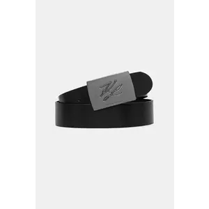 Karl Lagerfeld curea de piele barbati, culoarea negru, 552438.815300 imagine