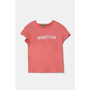 United Colors of Benetton tricou de bumbac pentru copii culoarea roz, 3I1XG10HU imagine