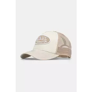 Von Dutch sapca culoarea bej, cu imprimeu, 7030593 imagine