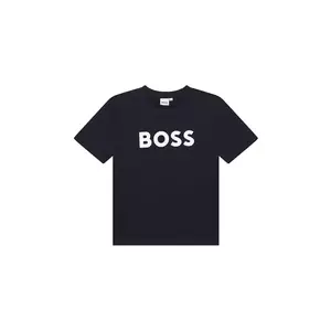 BOSS tricou de bumbac pentru copii culoarea negru, cu imprimeu, J25P24 imagine