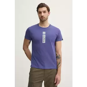 Alpha Industries tricou din bumbac barbati, culoarea violet, cu imprimeu, 146509 imagine