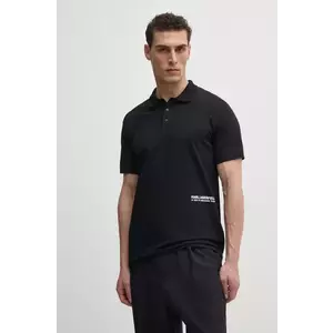 Karl Lagerfeld polo de bumbac culoarea negru, cu imprimeu, 551230.745293 imagine