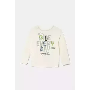 United Colors of Benetton longsleeve din bumbac pentru copii culoarea bej, cu imprimeu, 35RYG10I6 imagine