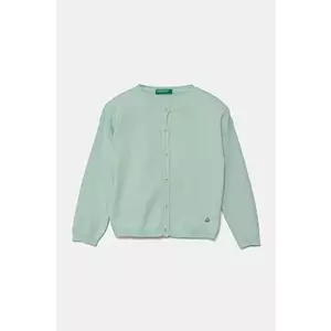 United Colors of Benetton cardigan din bumbac pentru bebeluși culoarea verde, light, 1098G500P imagine