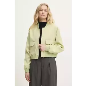 Answear Lab geaca bomber femei, culoarea verde, de tranzitie imagine