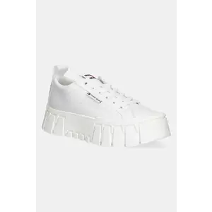 Tommy Jeans sneakers FLATFORM SNEAKER NYLON culoarea alb, EN0EN02793 imagine