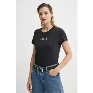 Levi's tricou din bumbac THE PERFECT TEE femei, culoarea negru, 17369 imagine