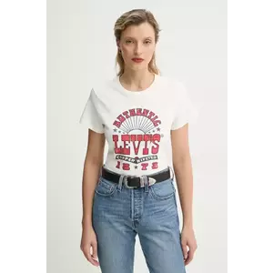 Levi's tricou din bumbac THE PERFECT TEE femei, culoarea bej, 17369 imagine