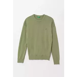 United Colors of Benetton pulover de bumbac pentru copii culoarea verde, light, 1098C107W imagine