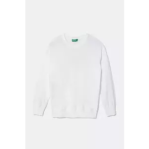 United Colors of Benetton pulover de bumbac pentru copii culoarea alb, light, 1098C107W imagine