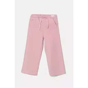 United Colors of Benetton pantaloni de trening din bumbac pentru copii culoarea roz, neted, 3UNIGF04P imagine