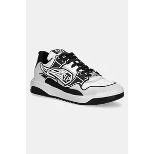 Philipp Plein sneakers din piele Lo-Top Hexagon culoarea alb, MSC4017 PLE010N 0102 imagine