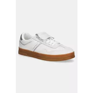 Tommy Jeans sneakers din piele THE GREENWICH FLAP femei, culoarea alb, EN0EN02715 imagine