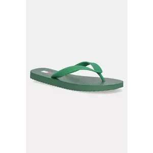 Tommy Jeans slapi BEACH SANDAL barbati, culoarea verde, EM0EM01560 imagine