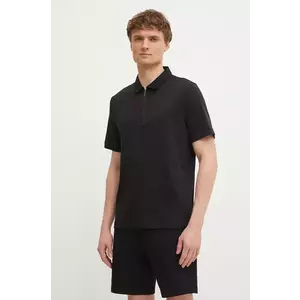 Michael Kors polo de bumbac barbati, culoarea negru, neted, CR552FRC93 imagine