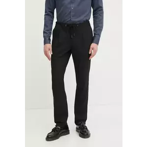 Michael Kors pantaloni barbati, culoarea negru, cu fason chinos, CF4303TENP imagine