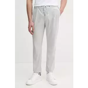 Michael Kors pantaloni barbati, culoarea gri, cu fason chinos, CF4303TENP imagine