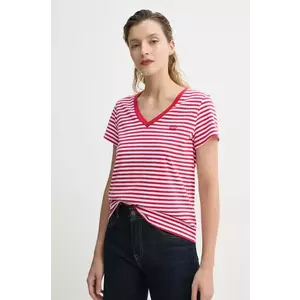 Levi's tricou din bumbac LSE_PERFECT VNECK femei, culoarea rosu, A3170 imagine