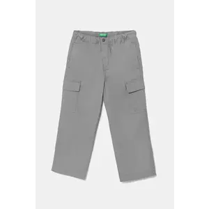 United Colors of Benetton pantaloni copii culoarea gri, neted, 4L2VCF04I imagine