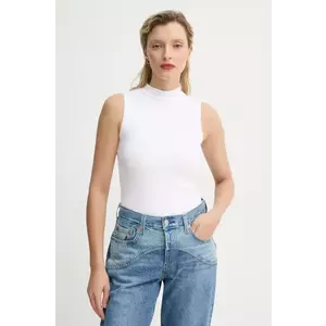 Levi's top EFFORTLESS TANK culoarea alb, cu turtleneck, 001J9 imagine