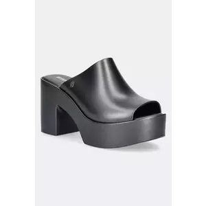 Melissa papuci MELISSA MULE HYPE METALLIC AD femei, culoarea gri, cu toc drept, M 36497.BI596 imagine