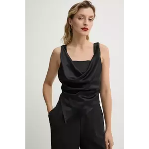 Nanushka bluza PETRA femei, culoarea negru, neted, NW22CRTP02599 imagine