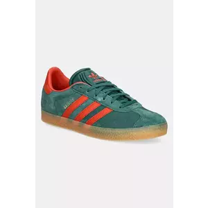 adidas Originals sneakers de piele întoarsă pentru copii GAZELLE culoarea verde, IE8604 imagine