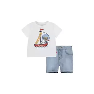 Levi's compleu bebe LEVI 3D SAILING DENIM SET culoarea alb, 6EM326 imagine