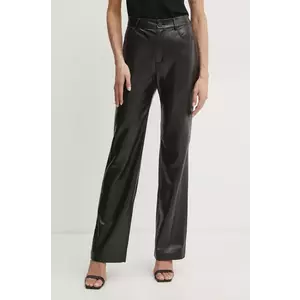 BOSS pantaloni femei, culoarea negru, lat, high waist, 50534543 imagine