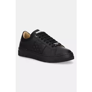 Philipp Plein sneakers din piele Lo-Top Monogram culoarea negru, USC0706 PLE005N 0202 imagine