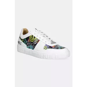 Philipp Plein sneakers din piele Nappa Lo-Top Smile culoarea alb, USC0663 PLE010N 01 imagine