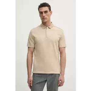 BOSS tricou polo barbati, culoarea bej, neted, 50531509 imagine