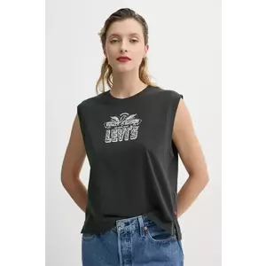 Levi's top din bumbac GR BOXY TANK culoarea gri, 001MW imagine