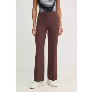 Sisley pantaloni femei, culoarea maro, drept, high waist, 4KVXLF02I imagine