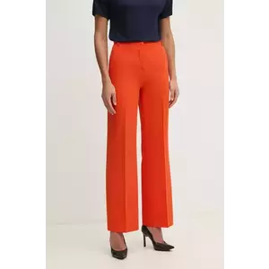 Sisley pantaloni femei, culoarea portocaliu, drept, high waist, 4KVXLF02I imagine