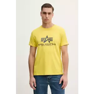 Alpha Industries tricou din bumbac culoarea galben, cu imprimeu 100501.465-yellow imagine