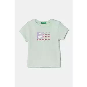 United Colors of Benetton tricou de bumbac pentru copii culoarea verde, 3I1XG10HU imagine