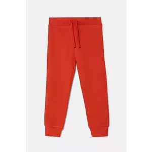 United Colors of Benetton pantaloni de trening din bumbac pentru copii culoarea rosu, neted, 3J68CF01P imagine