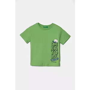 United Colors of Benetton tricou de bumbac pentru copii culoarea verde, cu imprimeu, 3I1XG10IJ imagine