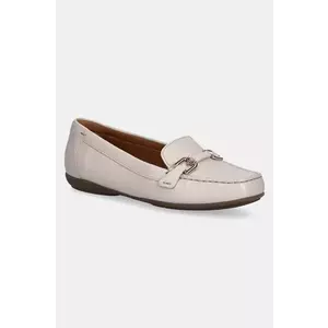 Geox mocasini de piele D ANNYTAH MOC femei, culoarea bej, cu toc plat, D84BMA 00046 C1122 imagine