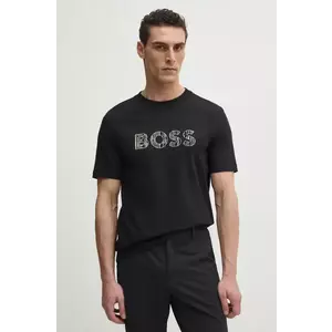 BOSS Orange tricou din bumbac barbati, culoarea negru, cu imprimeu, 50534923 imagine