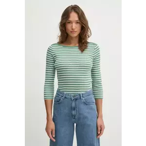 United Colors of Benetton longsleeve din bumbac culoarea verde, 30YSD109W imagine