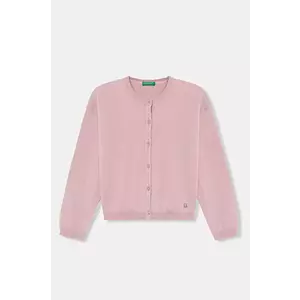 United Colors of Benetton cardigan din bumbac pentru bebeluși culoarea roz, light, 1098G500P imagine